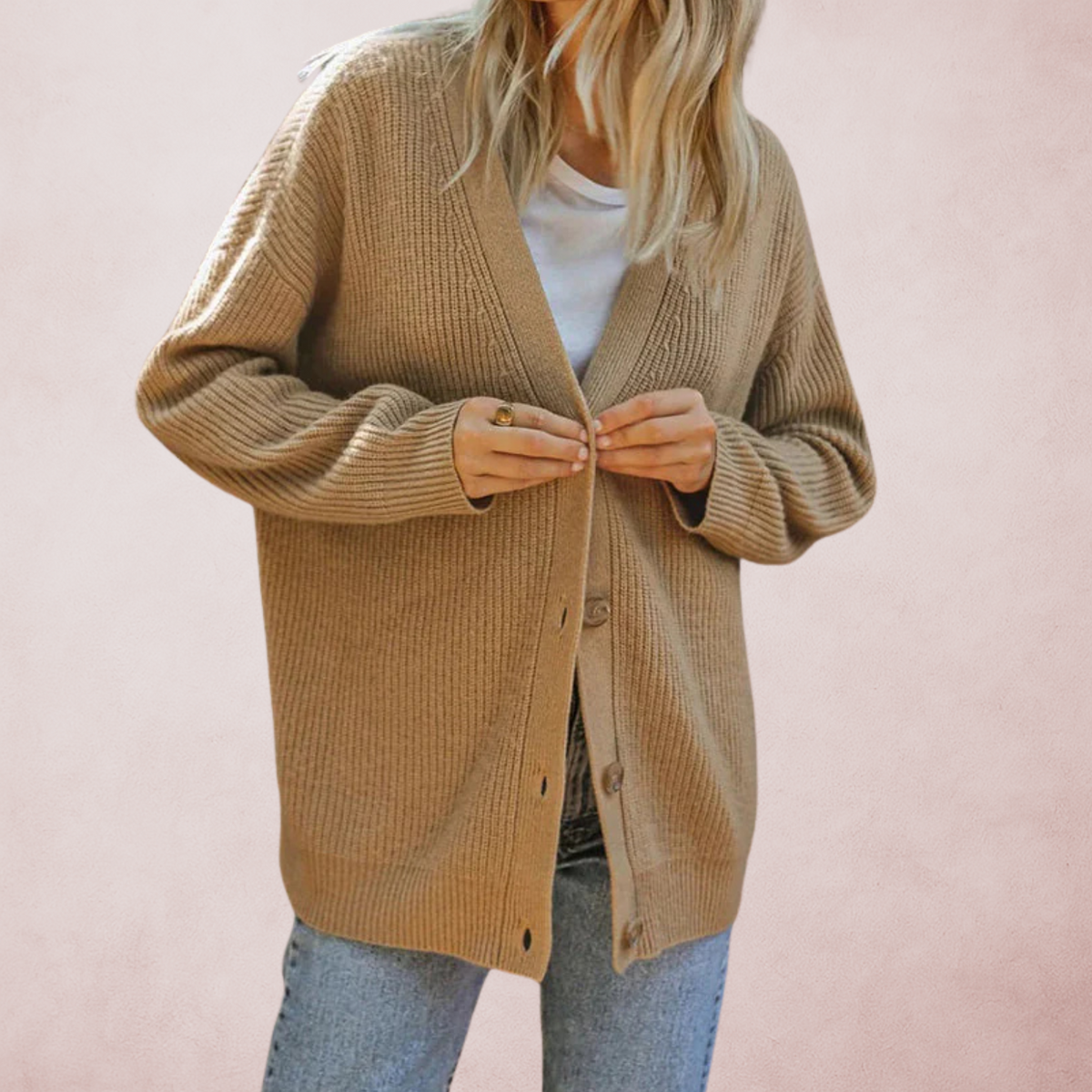 Dames lichtgewicht cocoon vest met knoopsluiting
