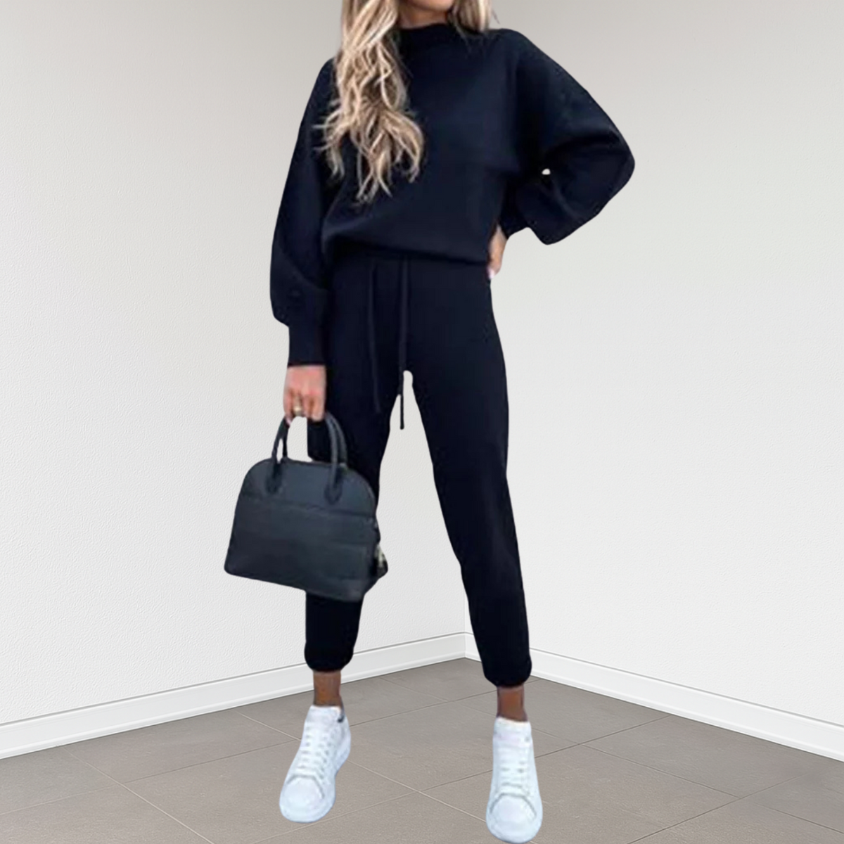 2-delige dames lounge set met top en joggerbroek