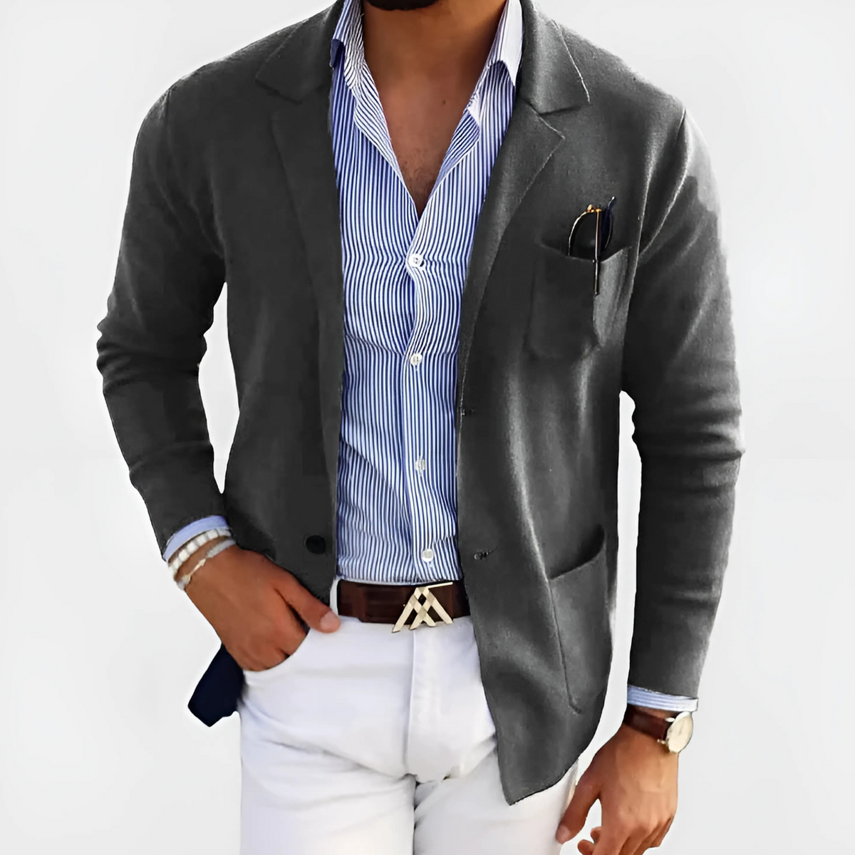 Blazer met reverskraag en klepzakken voor heren