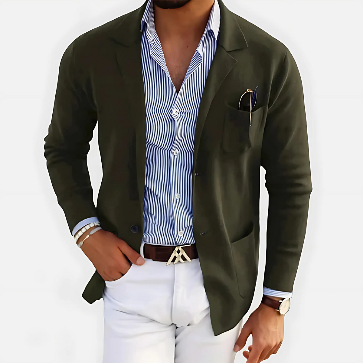 Blazer met reverskraag en klepzakken voor heren