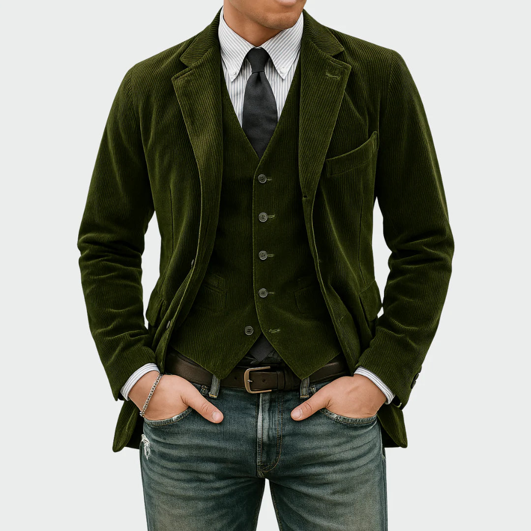 Corduroy Blazer voor Heren met Klepzakken