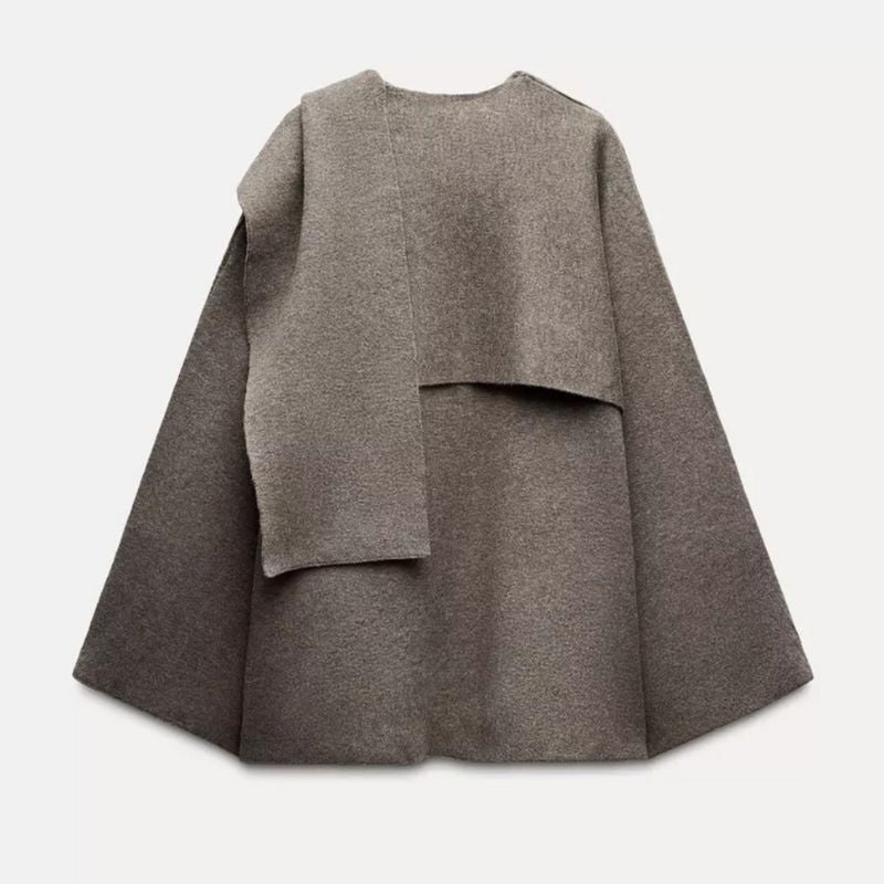 Dames Cape Jas met Asymmetrisch Ontwerp