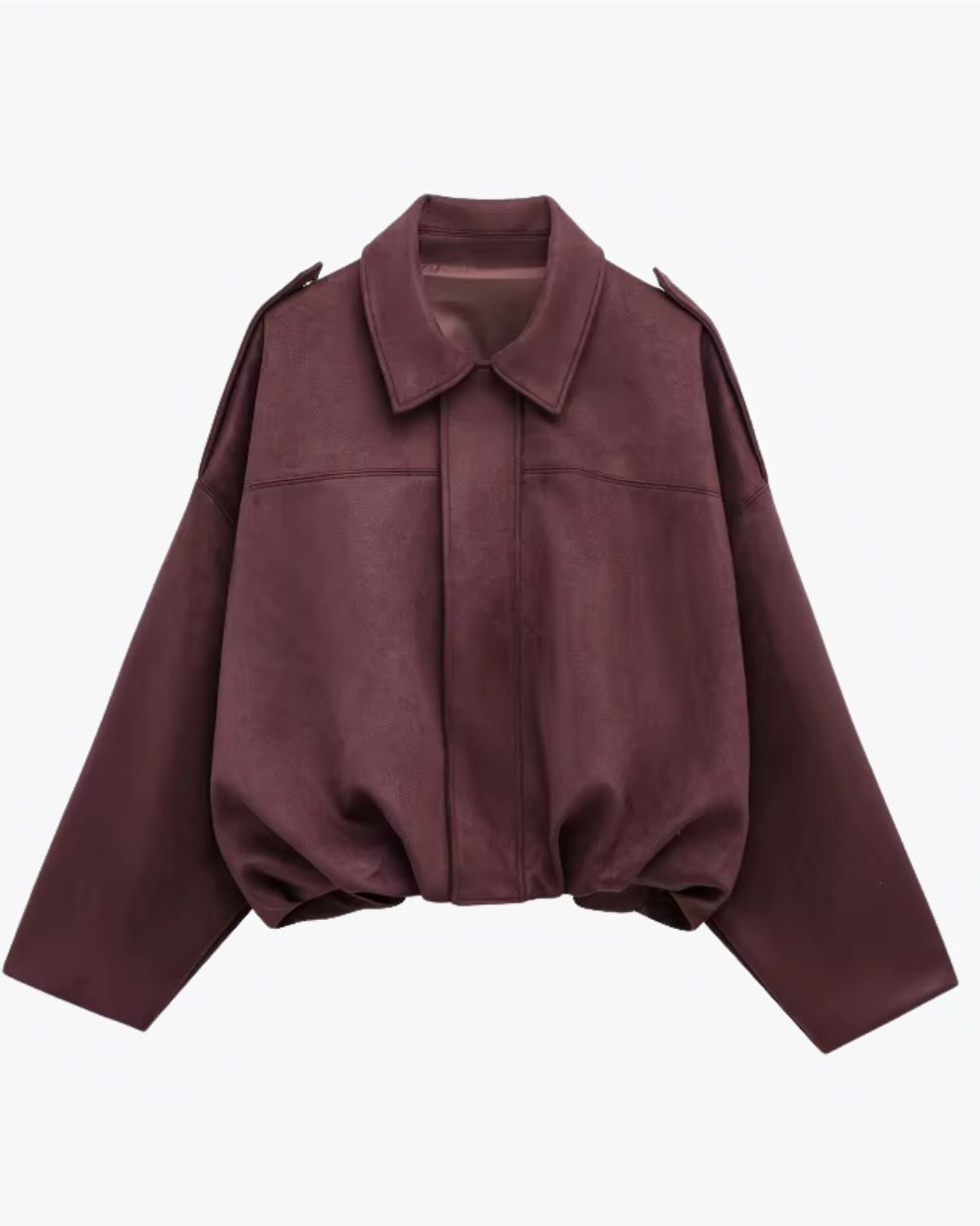 Dames Oversized Suède Jas met Verlaagde Schouders en Knoopsluiting