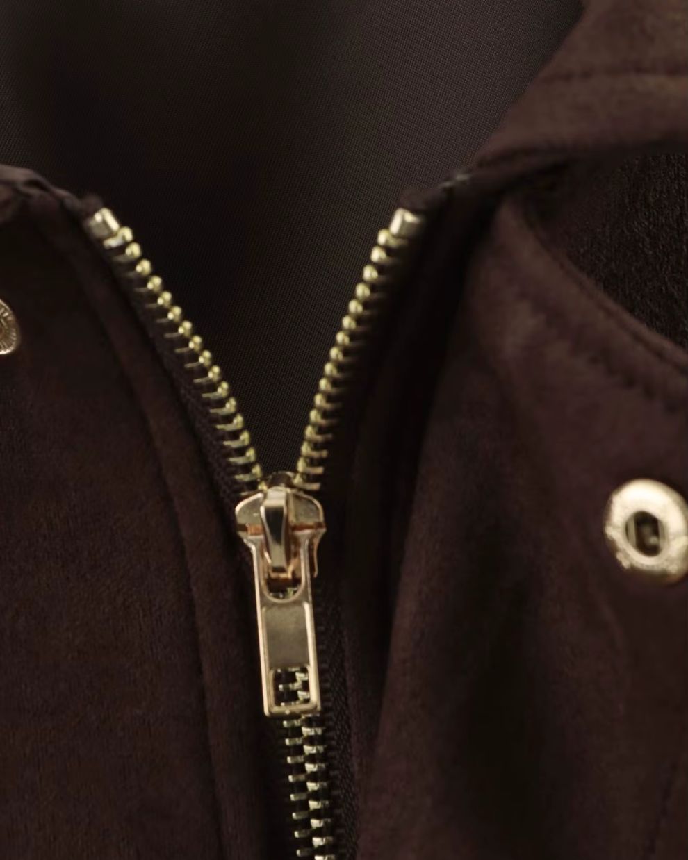 Dames Oversized Suède Jas met Verlaagde Schouders en Knoopsluiting