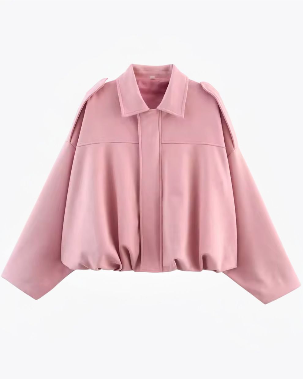 Dames Oversized Suède Jas met Verlaagde Schouders en Knoopsluiting