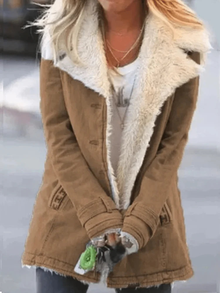Dames Thermo Winterjas met Knoopsluiting