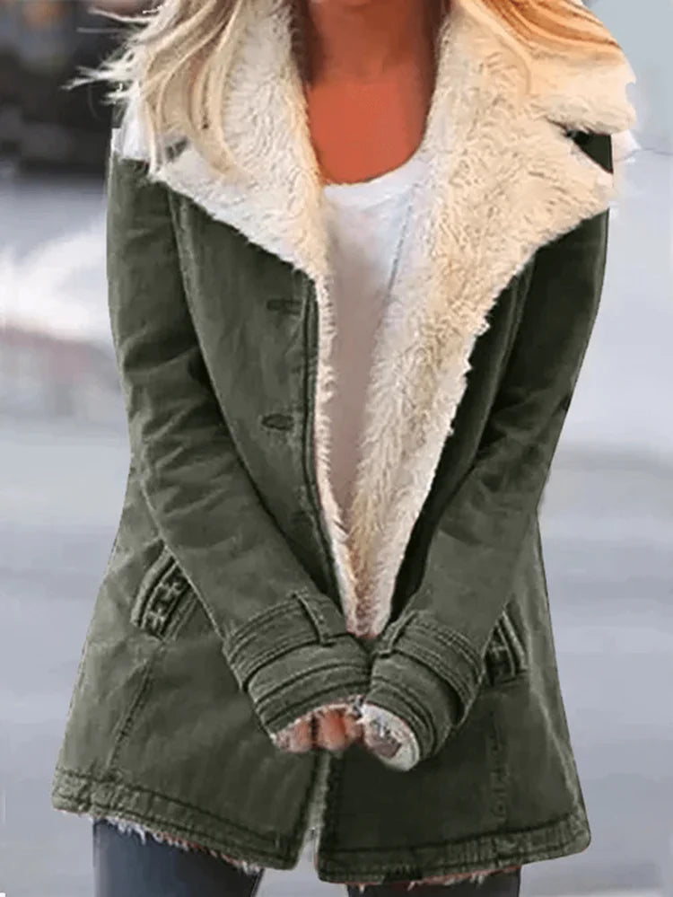 Dames Thermo Winterjas met Knoopsluiting