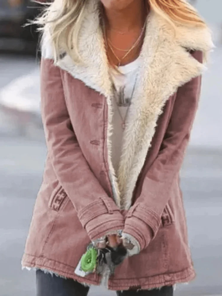 Dames Thermo Winterjas met Knoopsluiting