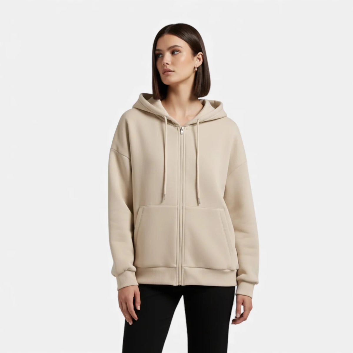 Dames Vest met Capuchon en Ritssluiting