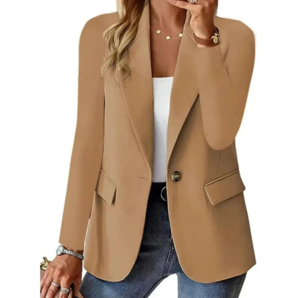 Dames blazer met lange mouwen en zakken