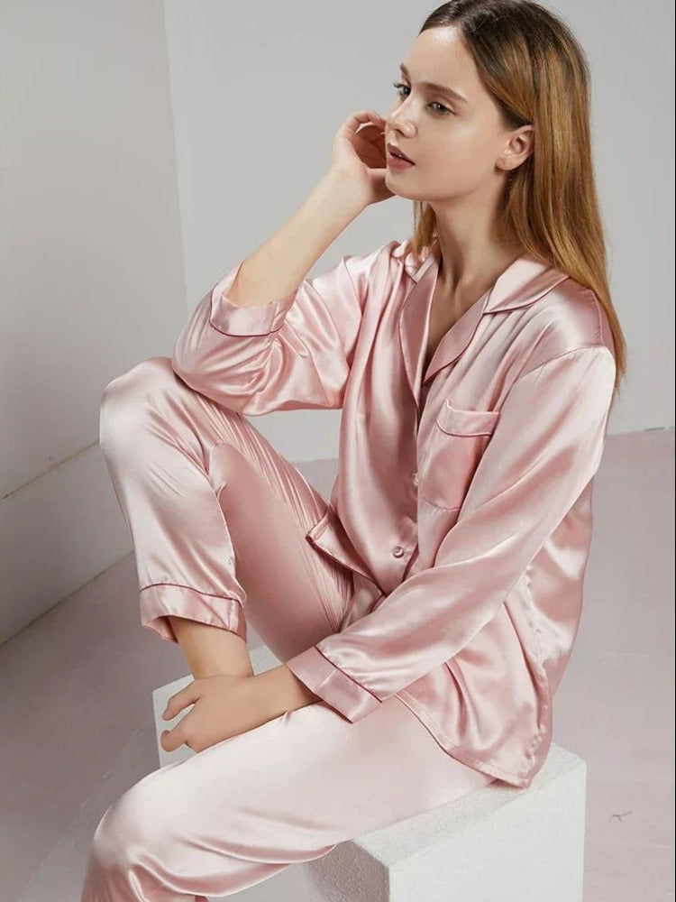Damespyjama Tweedelig met Satijnlook