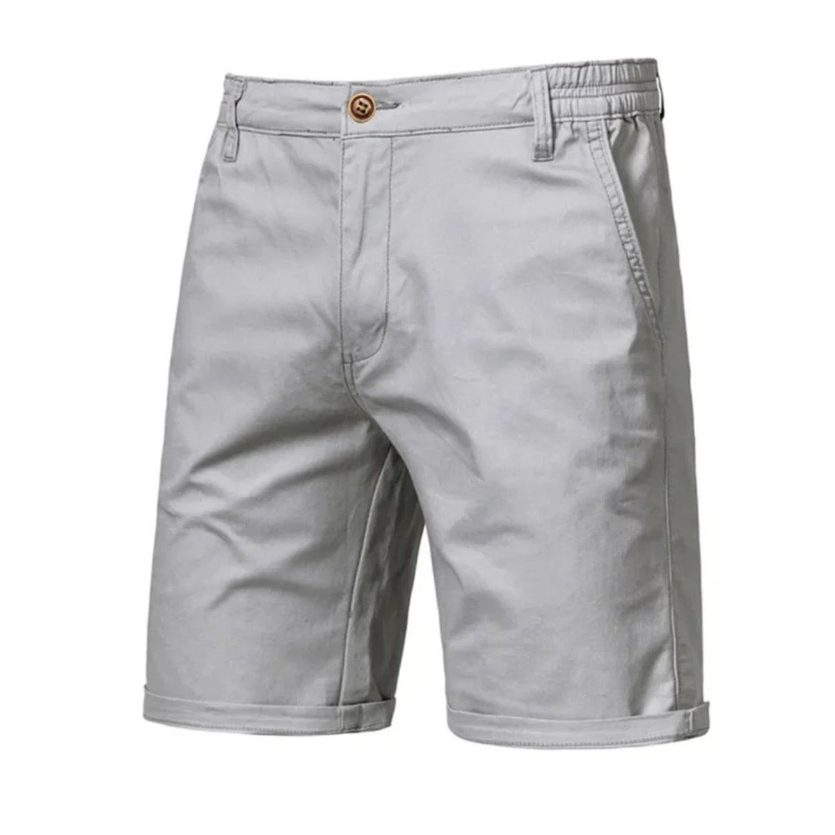 Heren Chino Korte Broek met Knoopsluiting en Meerdere Zakken