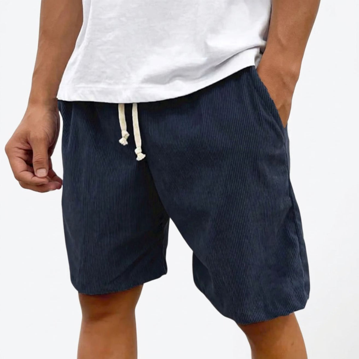 Heren Corduroy Jogger Short met Trekkoord en Steekzakken