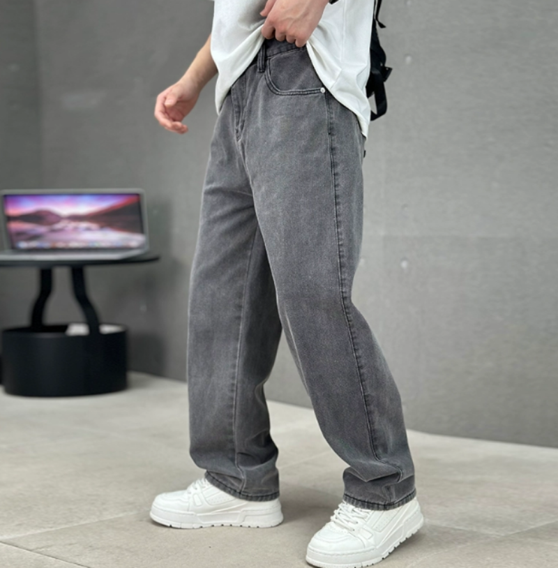 Heren Jeans met Losse Pasvorm en Wijde Pijpen