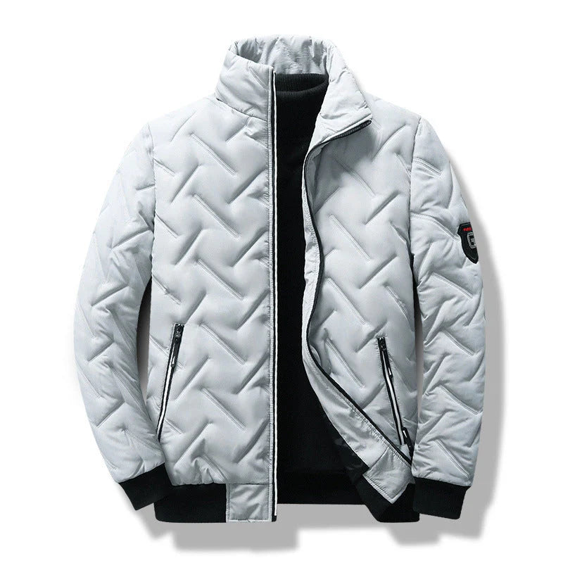 Heren Slim Fit Gewatteerde Jas met Ritssluiting