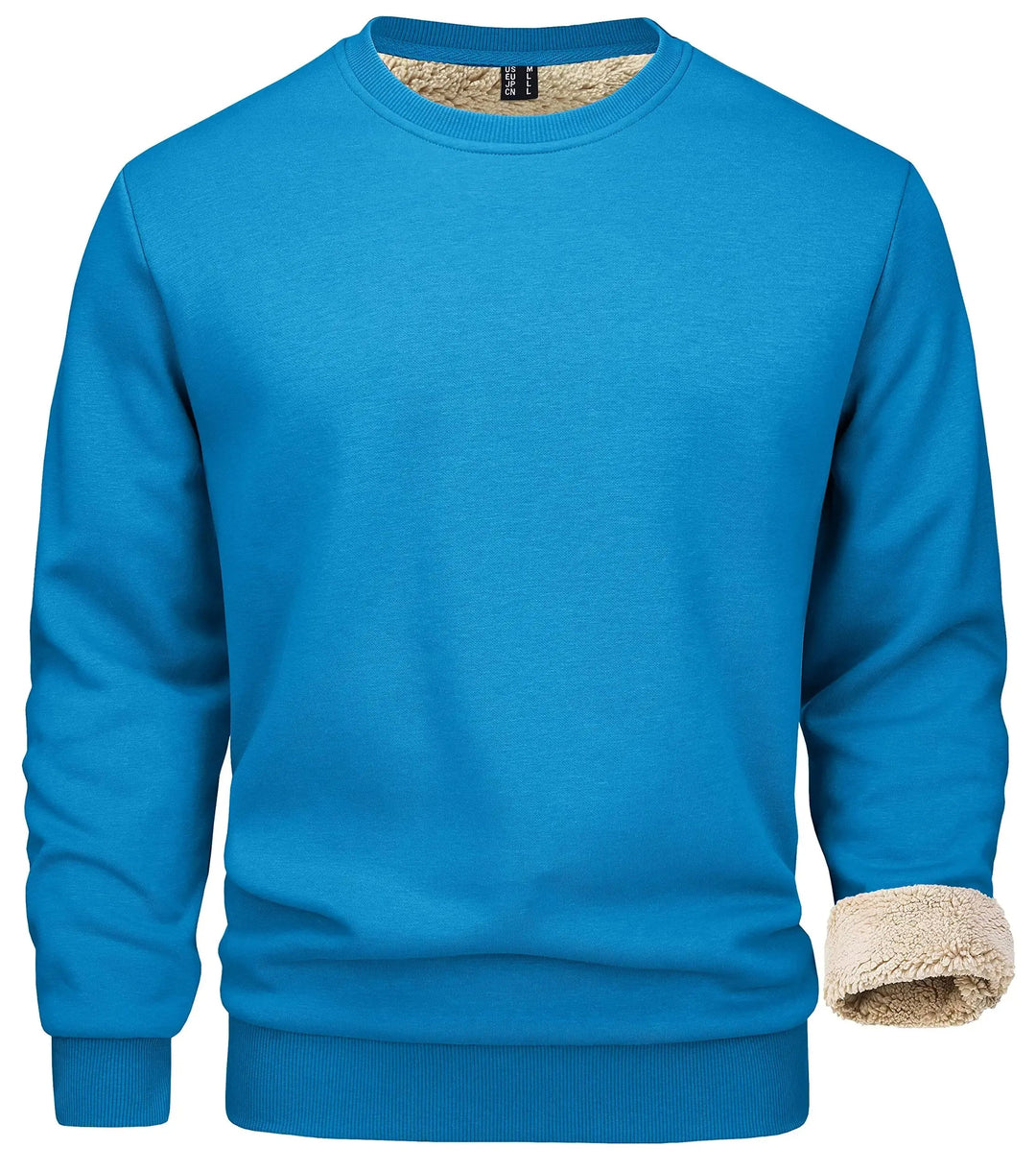 Heren Trui met Fleece Voering en Ronde Hals