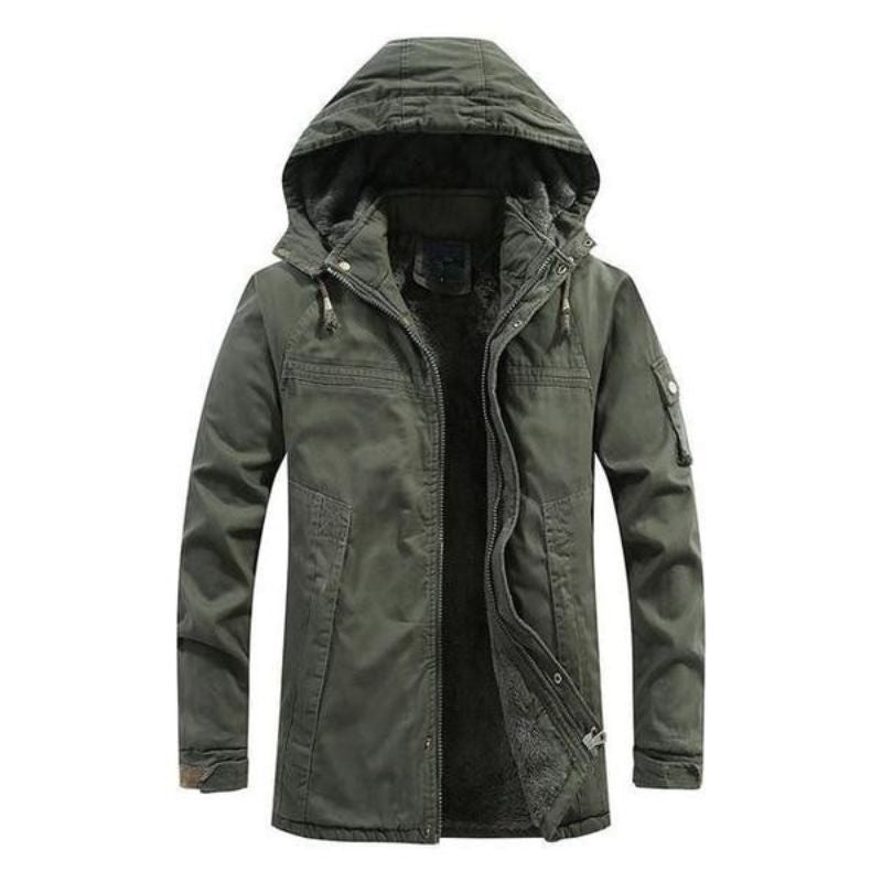 Heren Winterjas met Fleecevoering, Capuchon en Zakken