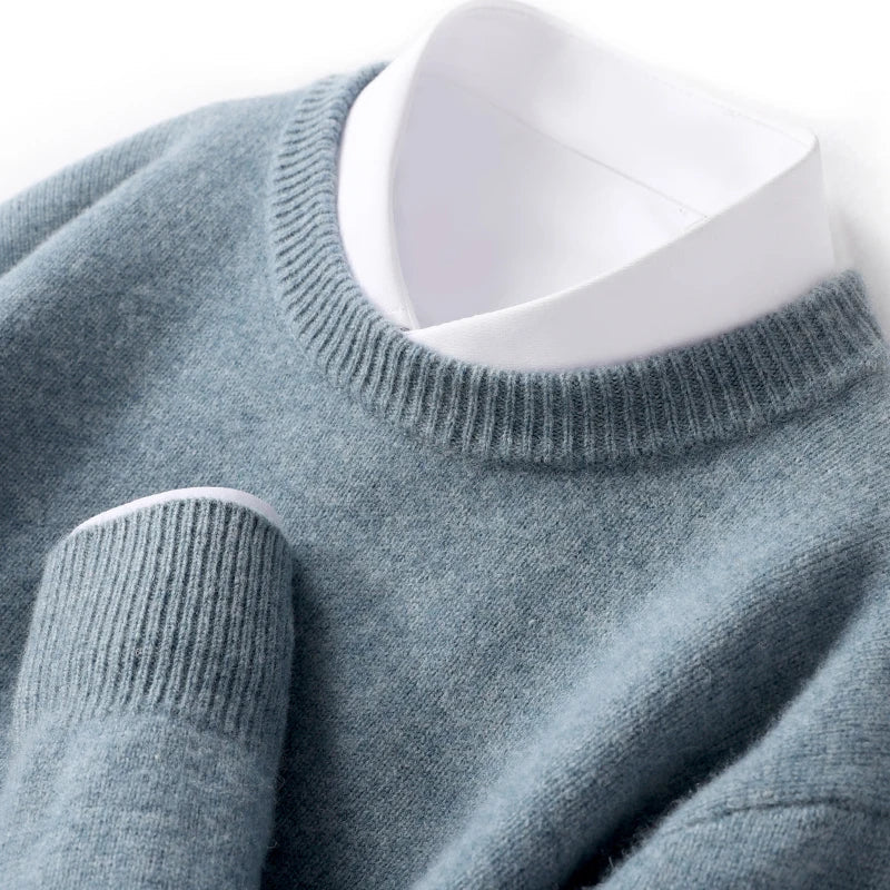 Heren crewneck sweater van wol