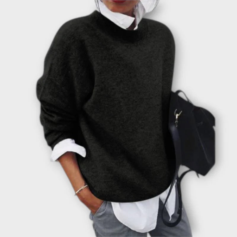 Pullover met ronde hals en losse pasvorm voor dames