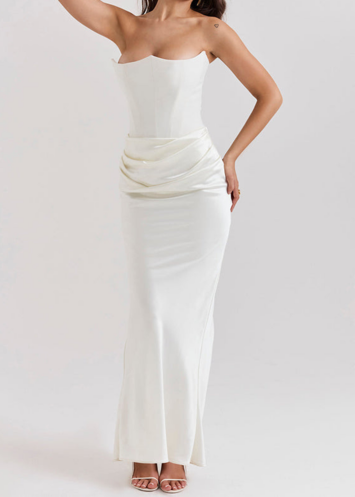 Dames strapless jurk met corsetdetail