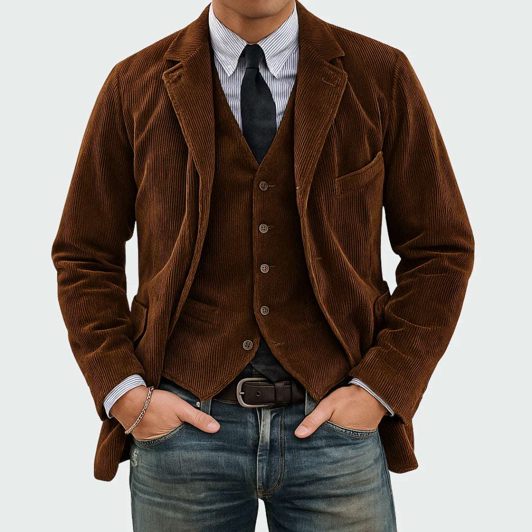 Corduroy Blazer voor Heren met Klepzakken