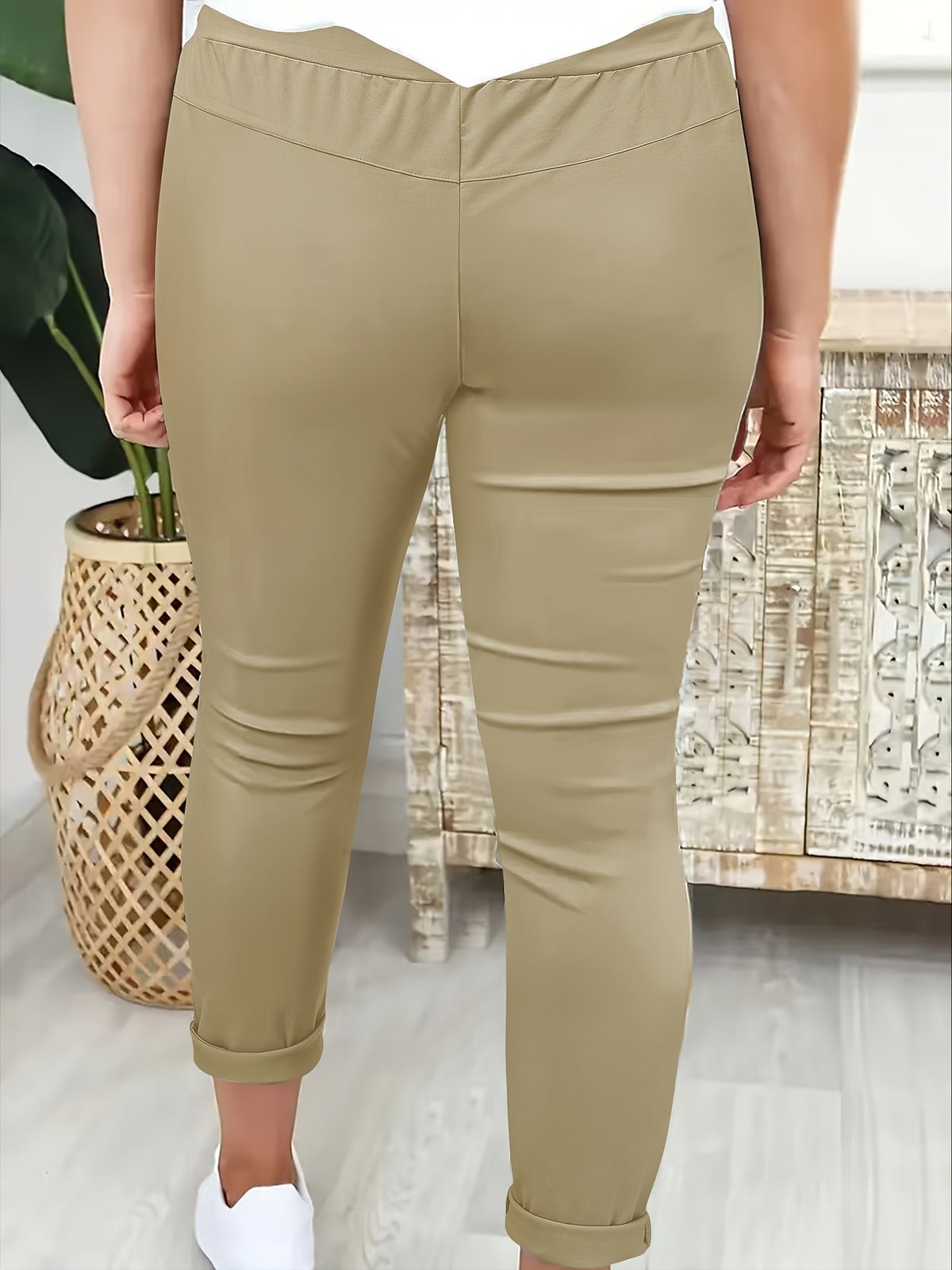 Dames Broek met Trekkoord en Slim Fit
