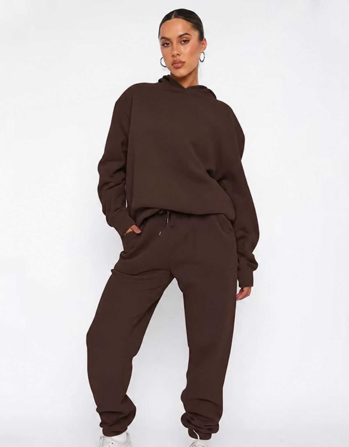 Dames Hoodie en Joggingbroek Set met Relaxed Fit