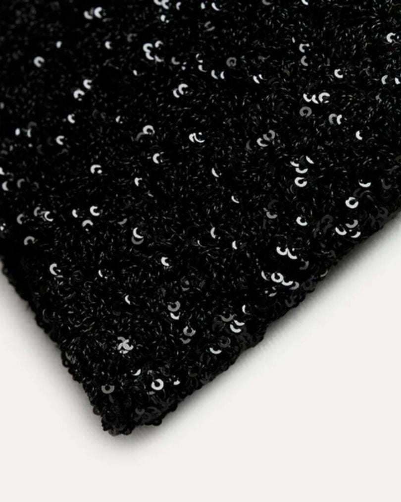 Dames Pailletten Mini Jurk met Schouderdetails