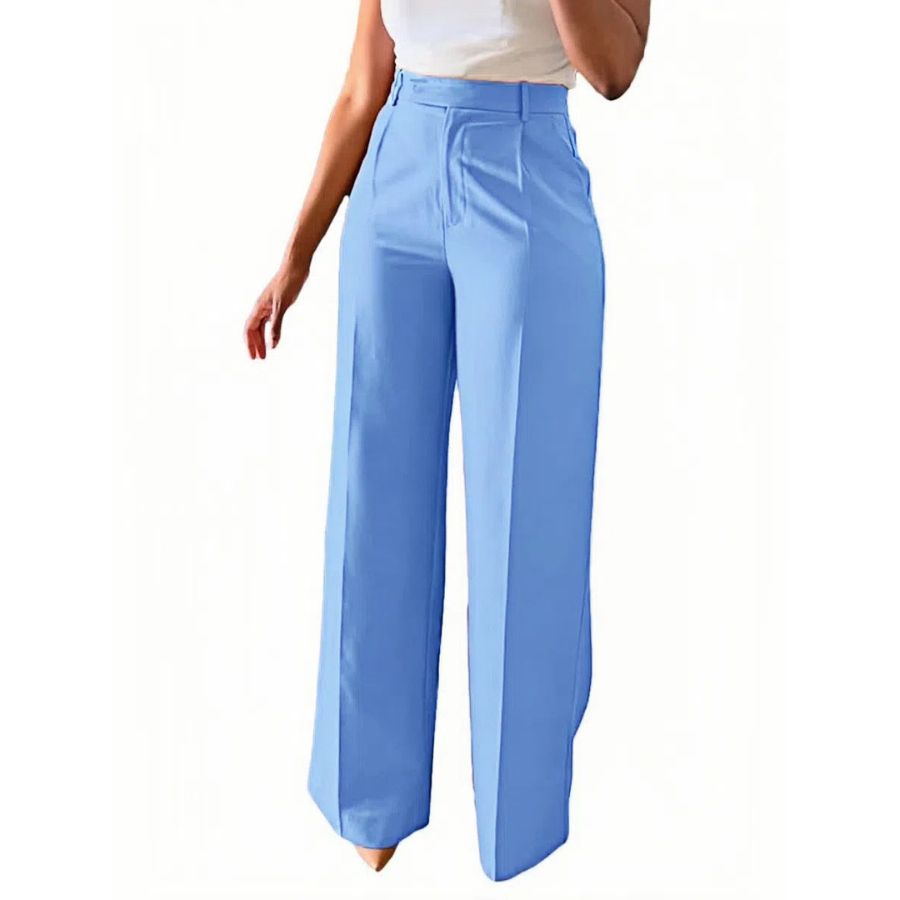 Dames Pantalon met Hoge Taille en Wijde Pijpen
