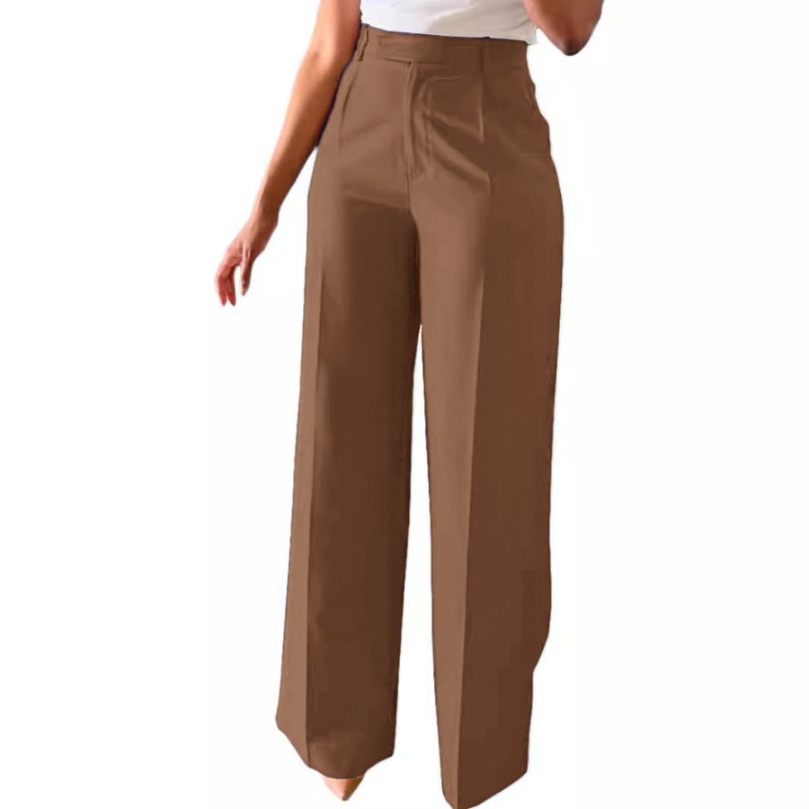 Dames Pantalon met Hoge Taille en Wijde Pijpen