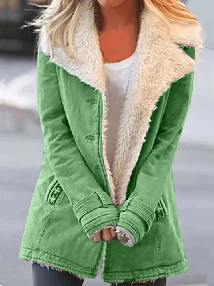 Dames Thermo Winterjas met Knoopsluiting