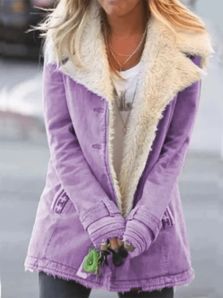 Dames Thermo Winterjas met Knoopsluiting