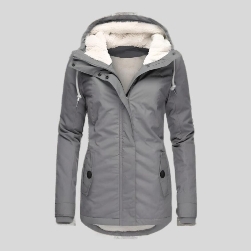 Dames Gevoerde Lange Winterjas met Capuchon