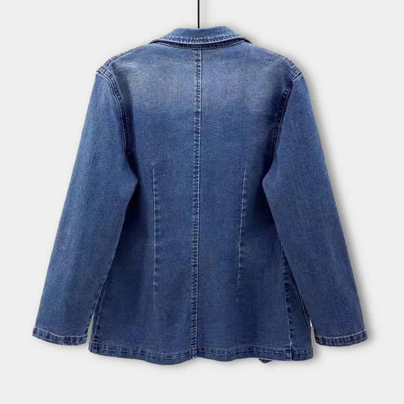 Denim blazer met knoopsluiting voor dames