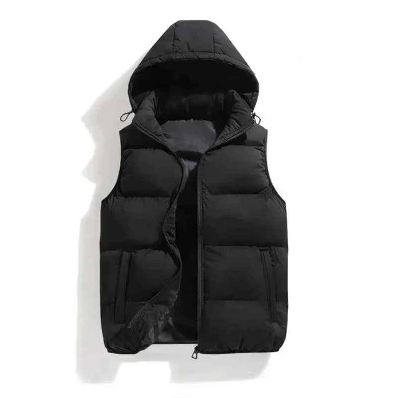 Gewatteerde Bodywarmer Heren met Capuchon en Ritssluiting