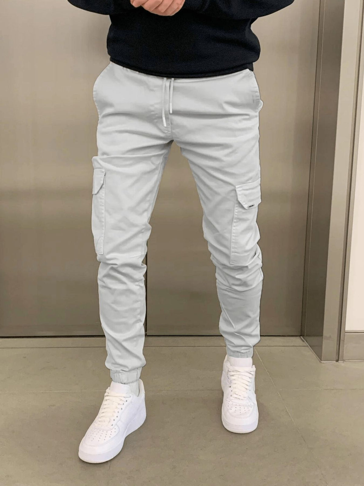 Heren Cargo Joggingbroek met Verstelbare Taille en Meerdere Zakken