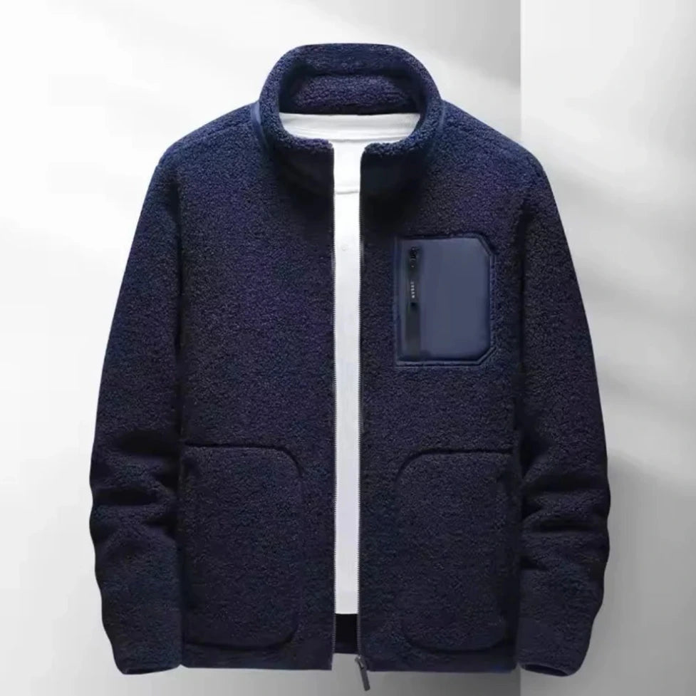 Heren Fleece Jas met Ritssluiting en Opstaande Kraag