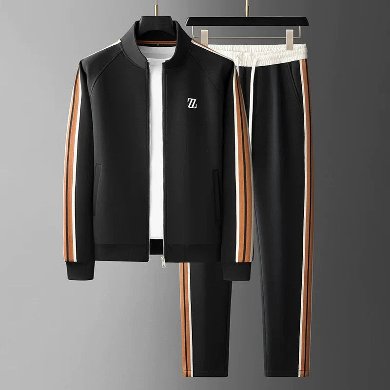 Heren Gestreepte Joggingpak met Vest en Broek