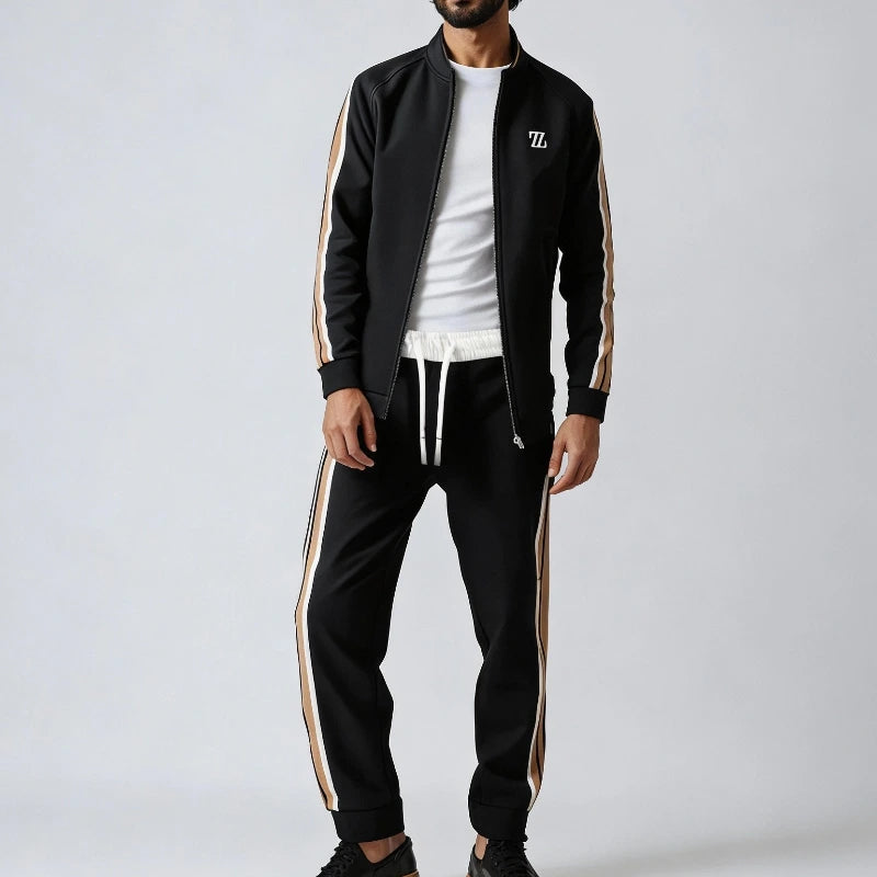 Heren Gestreepte Joggingpak met Vest en Broek