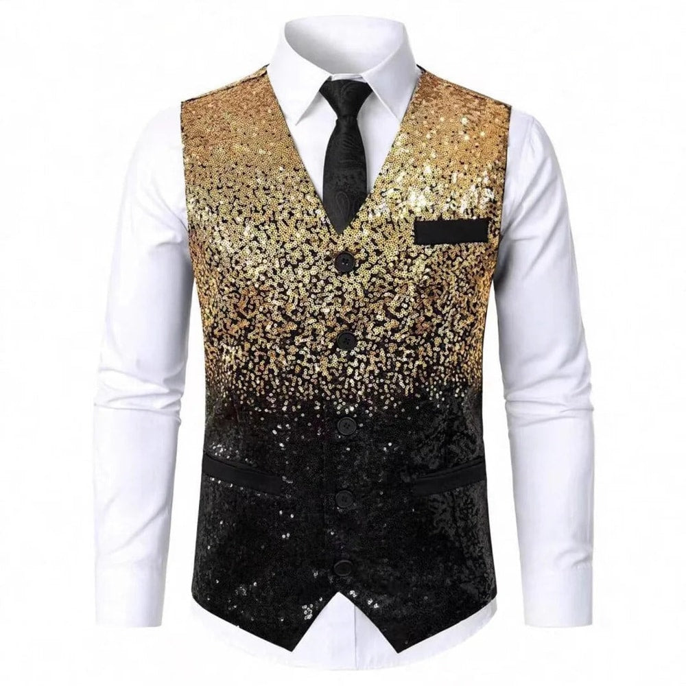 Heren Gilet met Glitters en V-Hals