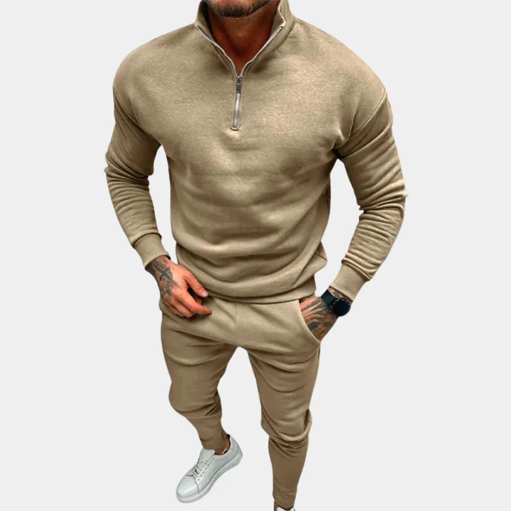 Heren Set met Halve Rits Trui en Joggingbroek