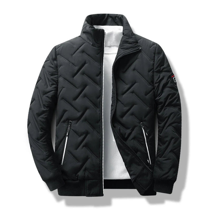 Heren Slim Fit Gewatteerde Jas met Ritssluiting