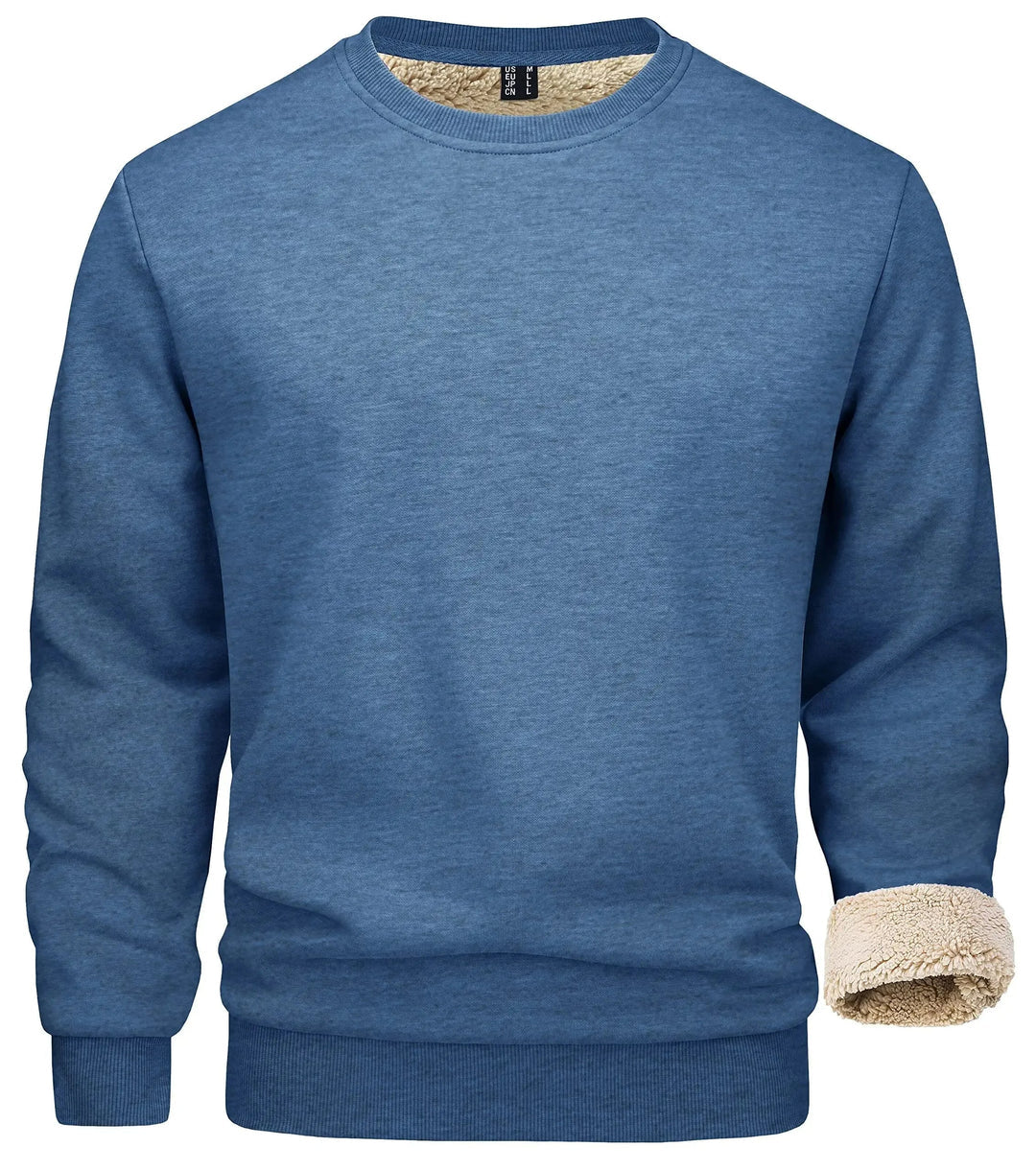 Heren Trui met Fleece Voering en Ronde Hals
