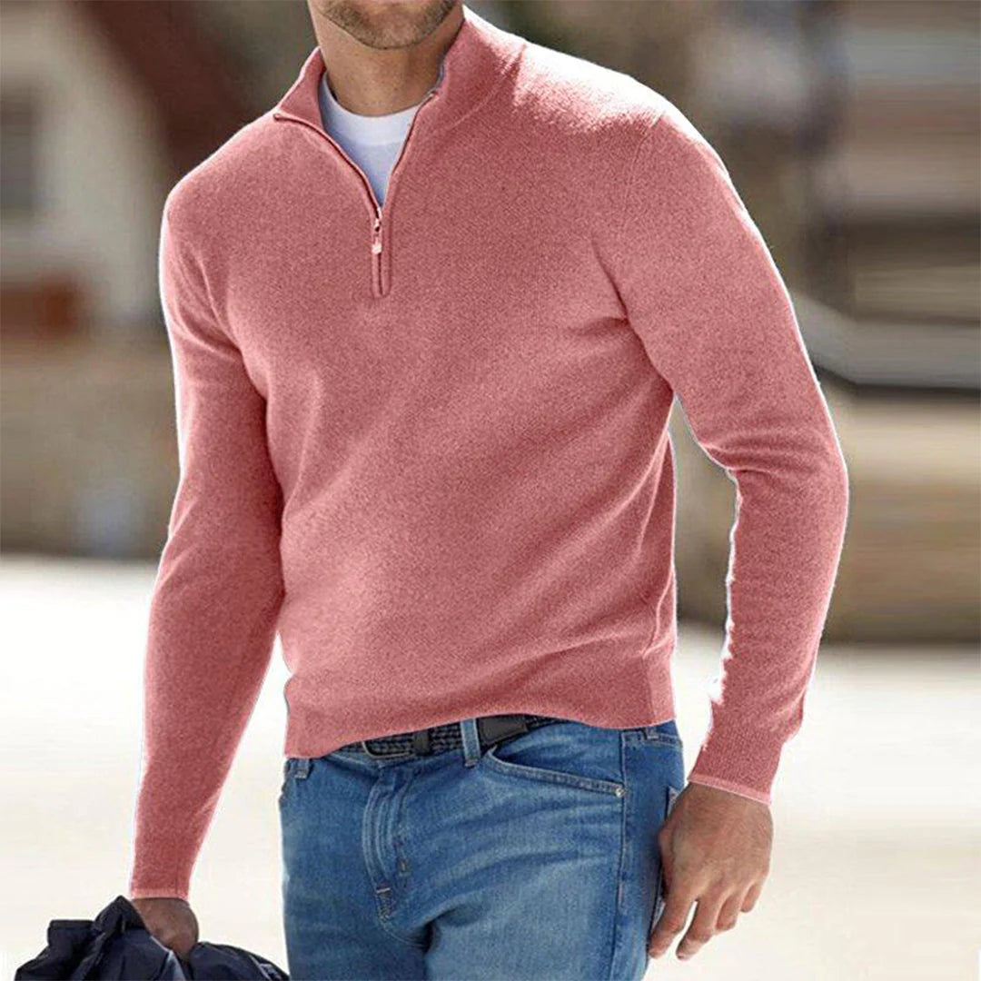 Pullover met halve ritssluiting voor heren